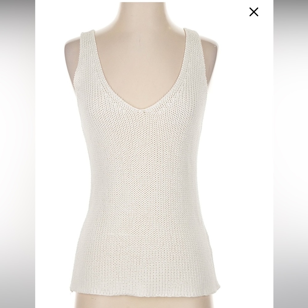 White Knit Sleeveless Top